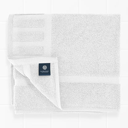 White Classic Luxury Bath Mat Floor Towel Set - Absorbent Cotton Hotel Spa Shower/Bathtub Mats [Not a Bathroom Rug] 22"x34" | 2 Pack | White