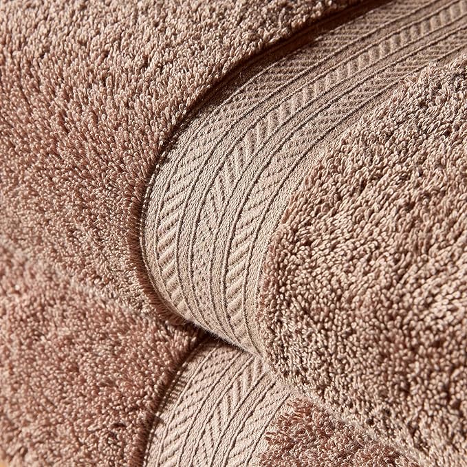 Christy Renaissance 4 Piece Brown Towel Set | 100% Egyptian Cotton | Luxury Bathroom Towels | Soft and Super Absorbent | 675 GSM | 2 Bath Sheet 2 Hand | Mink