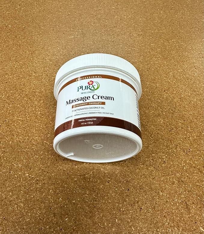 Coconut Therapy Massage Cream, Coconut Massage, Professional Deep Tissue, Unscented Cream for Physical Therapy and Recovery 4oz