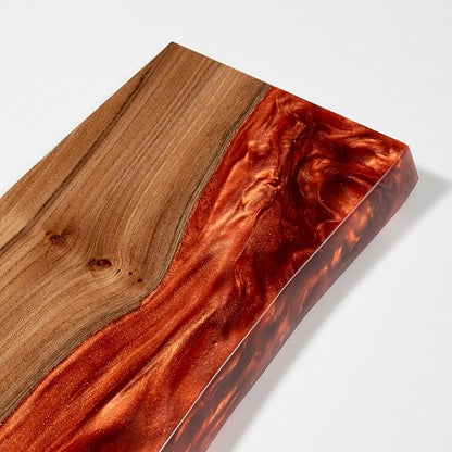 RWA Live Edge Floating Shelf – Unique Wood Floating Shelf for Wall Decor, Living Room, Bedroom, or Bathroom – Stylish Decorative Wall Shelves for Home & Office (Amber, 12x6)