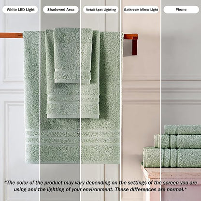 Hawmam Linen Jumbo Large Bath Sheets Towels 2 Pack Soft and Absorbent, Premium Quality 100% Cotton Towels (Light Green, Bath Sheet)