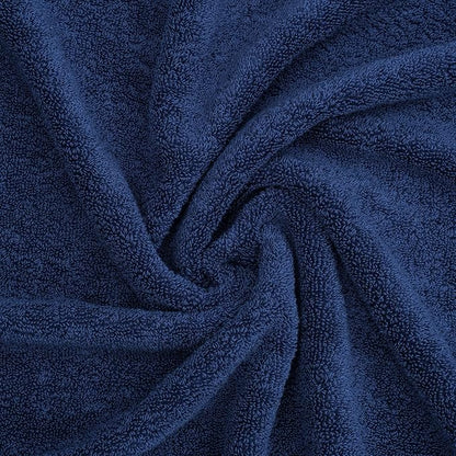American Soft Linen Salem 100% Cotton Turkish 4 Piece Bath Towels for Bathroom, 600 GSM Soft Absorbent Quick Dry Bath Towel Set, Navy Blue