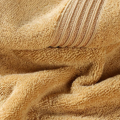 Superior Egyptian Cotton 3-Piece Towel Set, Basic Towels For Bathroom, Home Decor, Guest Bath, Shower, Apartment, Included 1 Face, 1 Hand, 1 Bath Towel, Washcloth, Quick Dry, Gold
