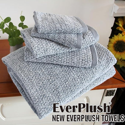 Everplush Diamond Jacquard 6 Pieces Bath Towel Set, Luxury Super Soft Oversized everplush Towels, Highly Absorbent everplush Diamond Jacquard Quick Dry Bath Towel for Bathroom Dusk