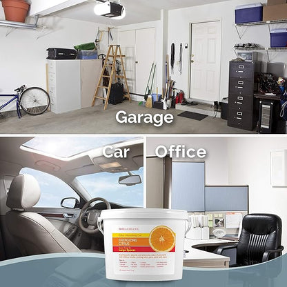 SMELLS BEGONE 1-Gallon Odor Absorber Gel - Air Freshener & Odor Eliminator for Homes, Garages & Commercial Buildings - Industrial Size - Energizing Citrus Scent