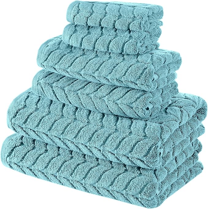 Turkish Cotton Ultra-Soft Plush Absorbent Quick Dry Bathroom Towel Set, Made in Turkey (Mint Green, 2 pcs Bath Towel Set)