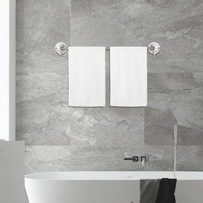 BOPai Extendable Suction Cup Towel Bar 17-28.5", Removeable Shower Door Mat Rod, Brushed Nickel