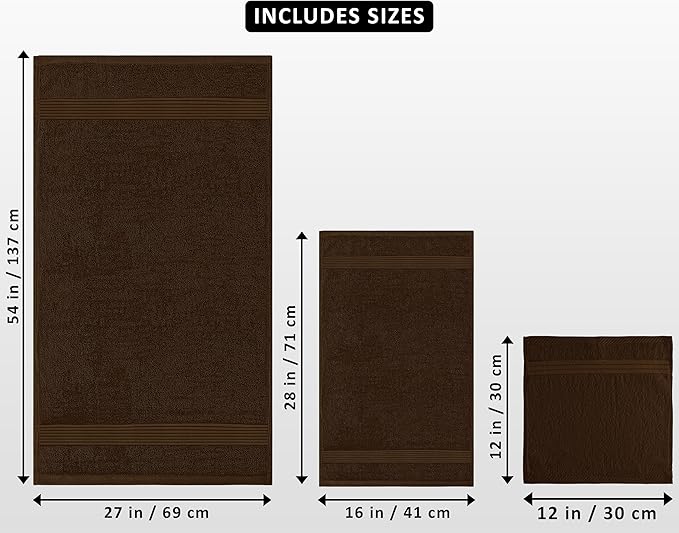 Utopia Towels - Premium Towel Set, Light Brown - 2 Bath Towels, 2 Hand Towels, and 4 Washcloths - 700 GSM Ring Spun Cotton Highly Absorbent Towels for Bathroom, Shower Towel, (8 Pieces)