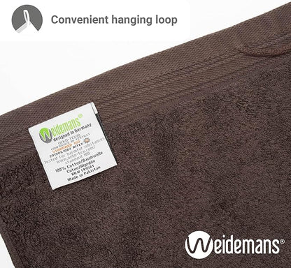 100% Cotton Washcloths Set 13” x 13” | Chocolate Towels | Set of 12 Ultra Soft and Highly Absorbent Washcloths Sets for Bathroom, Gym, Spa | Machine Washable Face Towel