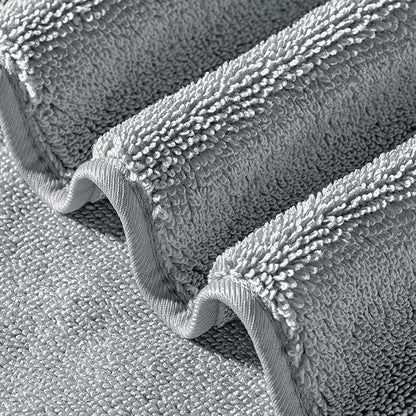 POLYTE Ring Spun Microfiber Oversize Quick Dry Lint Free Bath Towel, 60 x 30 in, Pack of 2 (Gray)