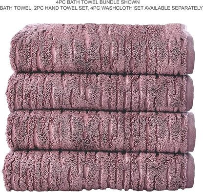 SKL Home CloudSoft Cotton Luxury 4 Pc Bath Towel Set, Plum
