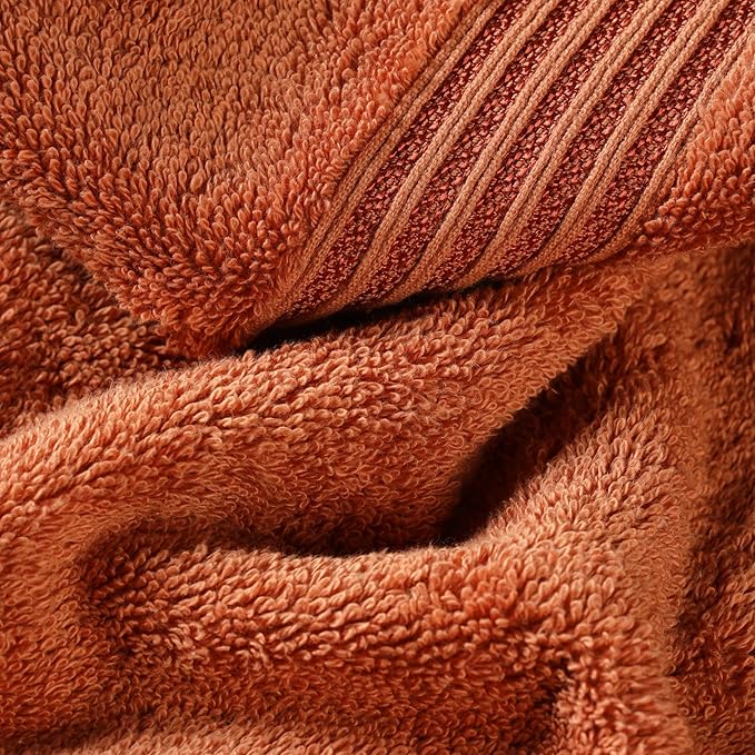 Superior Egyptian Cotton Bath Towel Set, Home Bathroom Towels, Master, Guest Bath, Decor Essentials, Quick Dry, Absorbent, Large Body Towels, Spa, Hotel, Resort, Adult, Kids, Set of 2, Caramel Brown