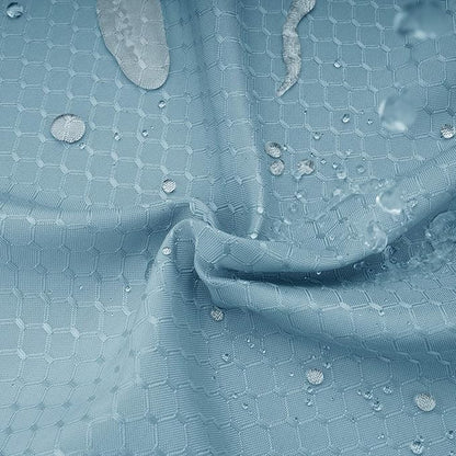 AooHome 36x72 Inch Stall Size Shower Curtain, Soft Fabric Waffle Weave Bathroom Curtain with Hooks, Weighted Hem, Heavy Duty, Water Repellent, Light Blue