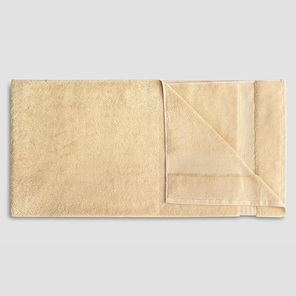 Fabdreams 100% Organic Cotton Bath Sheet Set of 2 700 GSM Oversized Towels Ultra Soft Plush Absorbent Durable Skin-Friendly Spa Hotel Premium Comfort Large 36 x 70 in Dune Tan