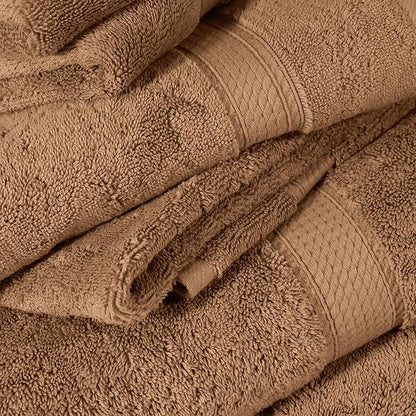 Superior Egyptian Cotton Pile 6 Piece Towel Set, Includes 2 Bath, 2 Hand, 2 Face Towels/Washcloths, Ultra Soft Luxury Towels, Thick Plush Essentials, Guest Bath, Spa, Hotel Bathroom, Rust
