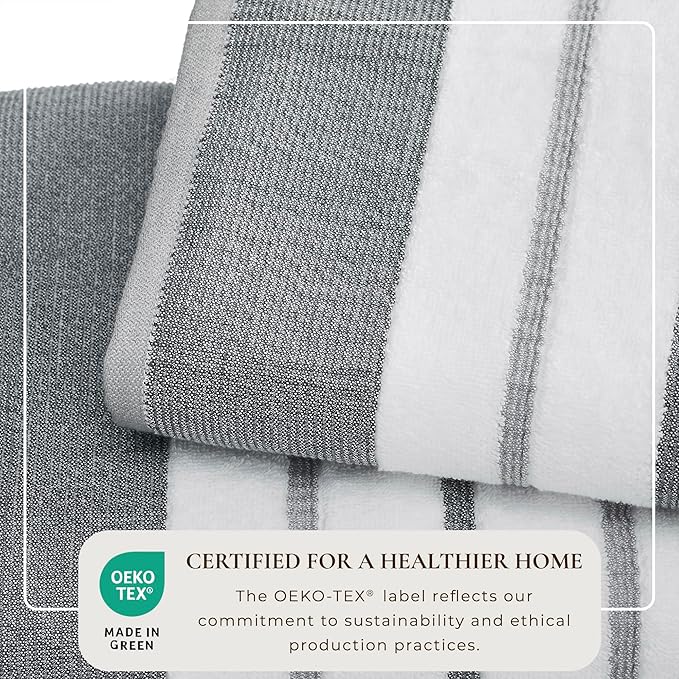 Great Bay Home Decorative Oversized Bath Sheet Set - Luxury Cotton 2 Pack 68x35 Extra Large Towels - Luxurious, Ultra-Soft, Durable Towels for Bathroom Decor (Dark Grey/Light Grey)