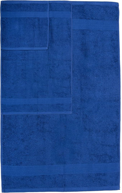Ample Decor 100% Cotton 6 Piece Towels Sets for Bathroom, 2 Bath Towels, 2 Hand Towels, 2 Wash Cloths - Navy Blue