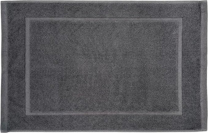 Lincoln & Palm 1-Piece Turkish Cotton Bath Mat - Soft, Plush, and Absorbent - 1000 GSM Thick Luxury Spa and Hotel Style - No Rubber Backing - Silver-Infused SILVERbac (1 Piece Bath Mat, Charcoal)