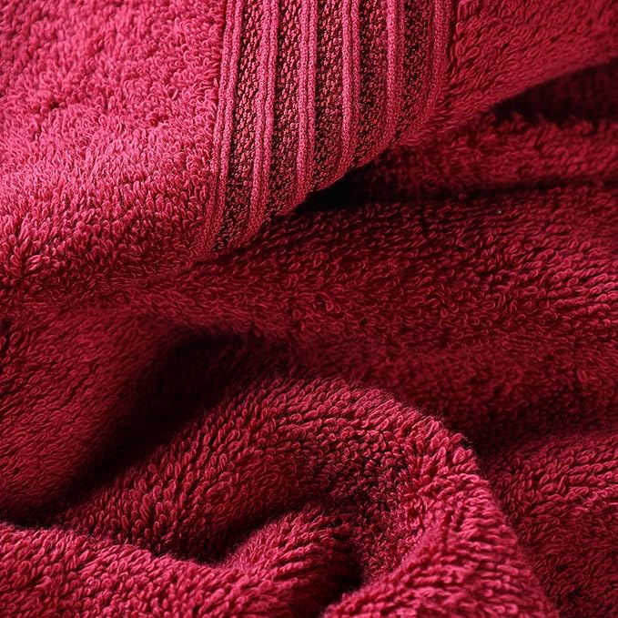 Superior Egyptian Cotton 10-Piece Face Towel Set , Small Towels For Facial, Spa, Quick Dry, Absorbent Towels, Bathroom Accessories, Guest Bath, Home Essentials, Washcloth, Airbnb, Burgundy
