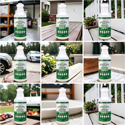 Charlie's Soap 1001 Cleaner - Heavy Duty Biodegradable Concentrated All Purpose Water Based Degreaser (32oz, 1 Pack) - Safe Residential, Commercial, & Janitorial Cleaner