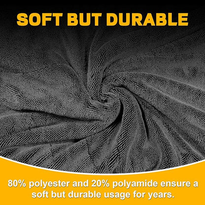 2-Pack Double Sided Car Drying Towel(28"x36"),1600 GSM Super Absorbent Microfiber Drying Towels for Cars,Streak-Free,Scratch-Free,No Water Spots,Machine Washable