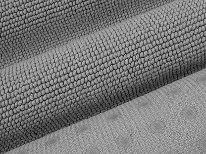 Cotton Paradise 100% Cotton Non Slip Bath Mats for Bathroom, 17x24 inch Soft Absorbent Quick Dry Machine Washable Floor Bath Mat, Light Grey