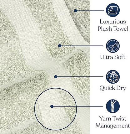 Delara Organic Cotton Luxuriously Plush Bath Towel Pack of 4 | GOTS & OEKO-TEX Certified | Premium Hotel Quality Towels | Feather Touch Technology|650 GSM Long Staple|Soft, Quick Dry & Ultra-Absorbent