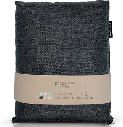 BADESOFA® Luxury Bathtub Pillow L - Large Bath Pillow for Therapeutic Neck and Back Support Quick-Drying - Full Body Bath Tub Cushion - Luxury Spa Cushion in Charcoal