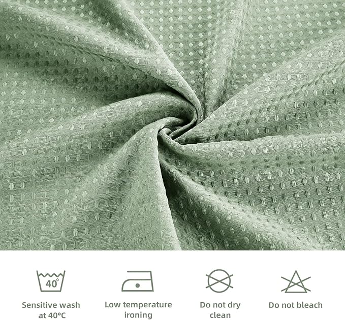 LaCyan 3 in 1 Waterproof Waffle Weave Shower Curtain and Clear Liner Set with 12 Stainless Steel Hooks Double Sided for Bathroom 72 Inches Heavy Duty Polyester Fabric Shower Curtains 72x72