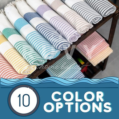 Ruvy Home Basics Turkish Hand Towels for Bathroom Set of 2 | 18"x40", Cotton | Decorative Towel for Bathroom, Kitchen, Dishcloth, Tea, Yoga, Face, Gym - Coral
