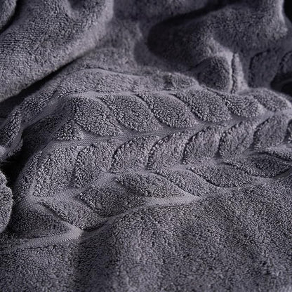 BAGNO MILANO Organic Turkish Cotton Bath Towels, Luxury Jacquard Collection, Certified Organic Highly Absorbent, Soft-Plush Towel Set (Charcoal, Bathsheet)