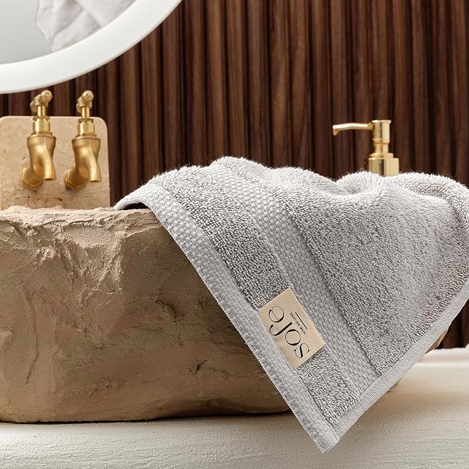 SOFE H&L | Olea Luxury Turkish Cotton Bath Towel Set of 1 : 1 Jumbo Bath Towel Cool Gray | Premium, Soft, Durable, Absorbent | XL Bath Towels Oversized