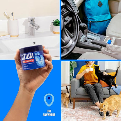 Ozium 4.5 Oz. Odor Eliminating Gel for Homes, Cars, Offices and More, Outdoor Essence, 4 Pack