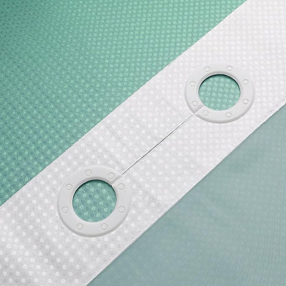 Gibelle No Hook Waffle Weave Shower Curtain with Snap-in Fabric Liner Set for Bathroom, Hotel Style with Mesh Top Window, Waterproof & Washable, Ombre Teal, 72x74
