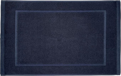 Lincoln & Palm 1-Piece Turkish Cotton Bath Mat - Soft, Plush, and Absorbent - 1000 GSM Thick Luxury Spa and Hotel Style - No Rubber Backing - Silver-Infused SILVERbac (1 Piece Bath Mat, Navy)