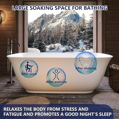 59" Acrylic Free Standing Tub, Stand Alone Tub, Freestanding Bathtub, Soaking Bathtub, cUPC Certified, PE(Glossy White)