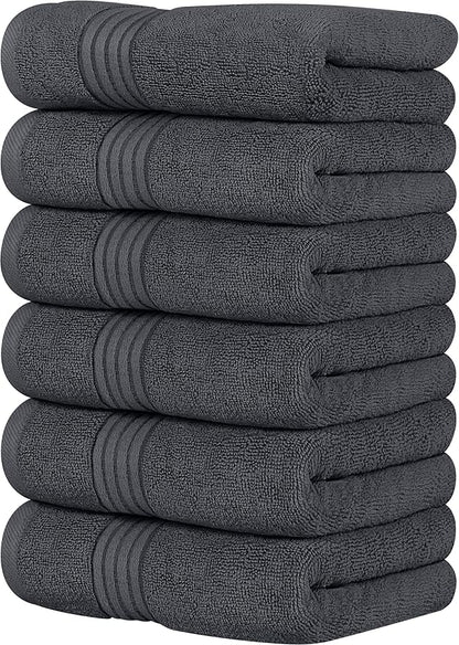 Utopia Towels Luxury Hand Towels Set, (16 x 28 inches) 100% Ring Spun Cotton, Lightweight and Highly Absorbent Towels for Bathroom, Travel, Camp, Hotel, and Spa (Grey) (60 Pack)