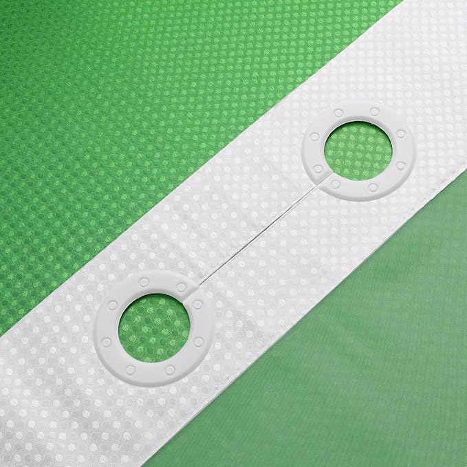 Gibelle No Hook Waffle Weave Shower Curtain with Snap-in Fabric Liner Set for Bathroom, Hotel Style with Mesh Top Window, Waterproof & Washable, Ombre Emerald Green, 72x74