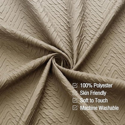 Gibelle Ombre Brown Shower Curtain, 3D Embossed Textured Herringbone Fabric Shower Curtain, Modern Farmhouse Bathroom Decor Soft Cloth Shower Curtain Set with Hooks, 72x72