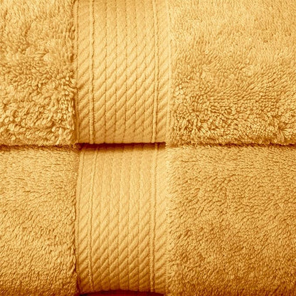 BLUENILEMILLS Madison Egyptian Cotton Towels, Towel Set for Bathroom, Shower, Hotel, Plush, 800 GSM, Highly Absorbent and Ultra-Soft Towels, Bath Essentials, 3 Piece Assorted Towel Set, Gold