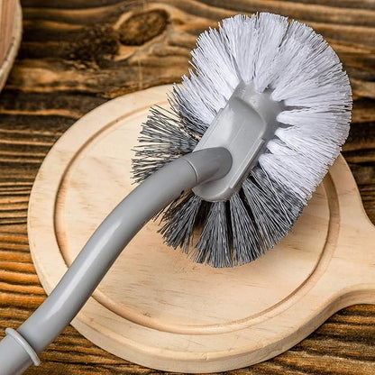 2 Pack Curved Toilet Bowl Brush Without Holder for Bathroom, Compact Toilet Brush Durable Under The Rim Household Deep Cleaning Brushes (Gray Toilet Brush Without Holder)