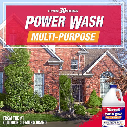 30 SECONDS Pressure Washer Concentrated Cleaner – Power Cleans Stains from Algae, Mold & Mildew, Dirt, Grime – Makes up to 20 Gallons, 2 PACK