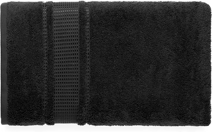 Melissa Linen, 2 Piece, Jet Black Bath Towels, 100% Turkish Cotton Bath Towels for Bathroom, Absorbent, Quick Dry, Durable and Soft Shower Towel, 28 in x 55 in, Spa and Hotel Quality