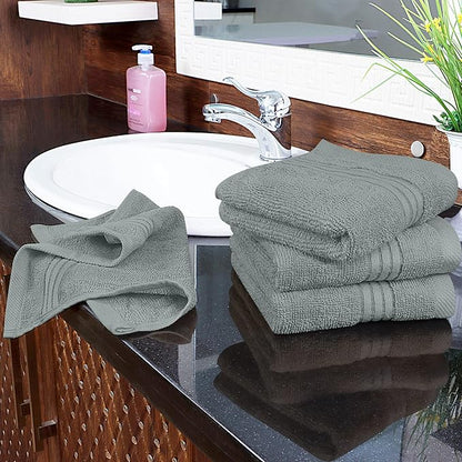 Utopia Towels 12 Pack Premium Wash Cloths Set, 12 by 12 Inches, 100% Cotton Ring Spun, Highly Absorbent and Soft Feel Washcloths for Bathroom, Spa, Gym, and Face, Cool Grey