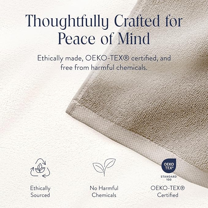 Brooklinen Super-Plush Turkish Cotton Bath Towels - Set of 4 - Cotton, 820 GSM, Highly Absorbent, Machine Washable, Perfect for Home & Bathroom (30" x 58", Driftwood)
