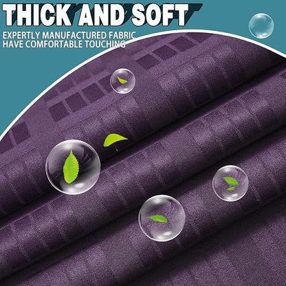 Conbo Mio No Hook Shower Curtain with Snap in Liner Set, Hotel Luxury Purple Shower Curtains for Bathroom with See Through Top Window, Waterproof, Washable 71W x 74H
