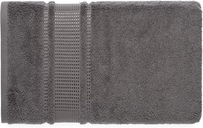 Melissa Linen, 2 Piece Dark Gray Bath Towel Set, 100% Turkish Cotton Bath Towels for Bathroom, Absorbent, Quick Dry, Durable and Soft Shower Towel, 28 in x 55 in, Spa and Hotel Quality