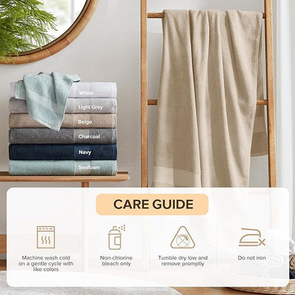 Comfort Spaces Turkish Bath Sheet Set 35x70 Oversized of 2 Piece Large Bath Towels Beach Towel 100% Turkish Cotton Towel Set for Bathroom Luxury Highly Absorbent Ultra-Soft Quick Dry Towel Beige Tan