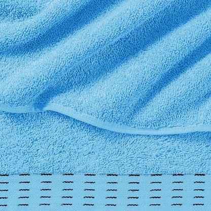 Cotton 2 Pack Oversized Bath Towel Set 28x55 inches, Large Bath Towels, Ultra Absorbant Compact Quickdry & Lightweight Towel, Ideal for Gym Travel Camp Pool - Sky Blue