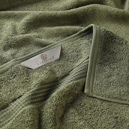 Superior Egyptian Cotton Bath Towel Set, Home Bathroom Towels, Master, Guest Bath, Decor Essentials, Quick Dry, Absorbent, Large Body Towels, Spa, Hotel, Resort, Adult, Kids, Set of 2, Forest Green